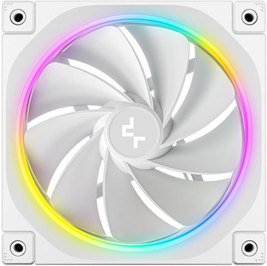 Deepcool FL12R WH Reverse Blade Case Fan 120mm 2150rpm 55cfm with RGB Lighting 3pcs White