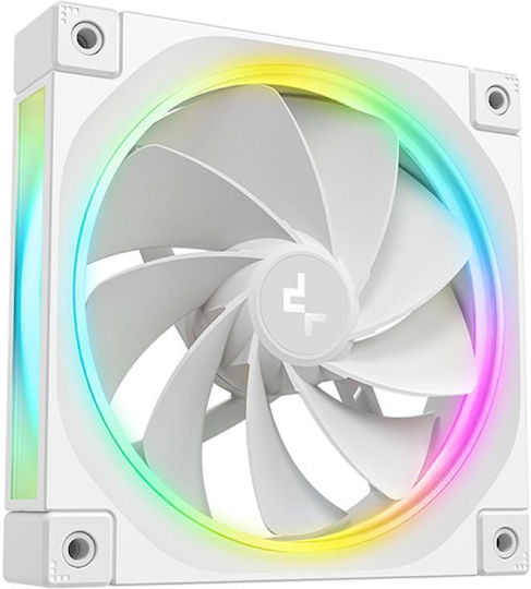 Deepcool FL12R WH Reverse Blade Case Fan 120mm 2150rpm 55cfm with RGB Lighting 3pcs White