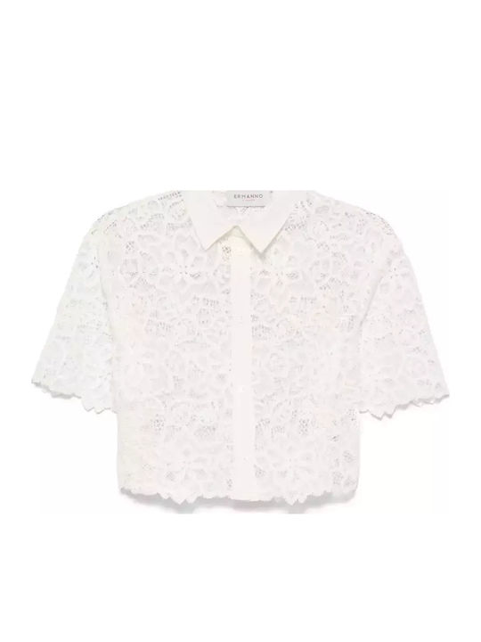 Women's Short Sleeve Shirt Off White/beige