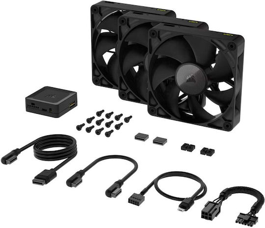 Corsair iCue Link RX120 Case Fan (2100rpm / 74.2cfm) Χωρίς Led Φωτισμό και Σύνδεση 6-Pin 3τμχ