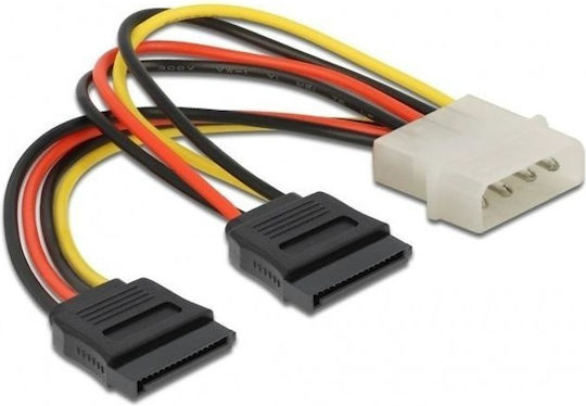 DeLock Molex cu 4 pini - 15-Pin Sata Cablu 0.112m Multicolor (60102)