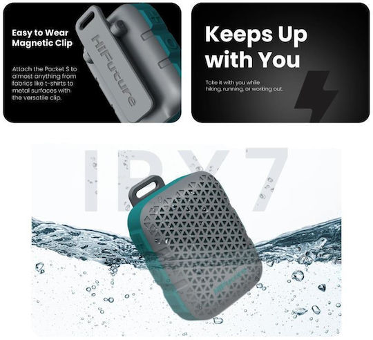 HiFuture Pocket S Αδιάβροχο Ηχείο Bluetooth 5W με Διάρκεια Μπαταρίας έως 5 ώρες Μαύρο