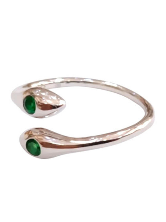 Prince Silvero Ring with Zircon made of Silver Gold Plated