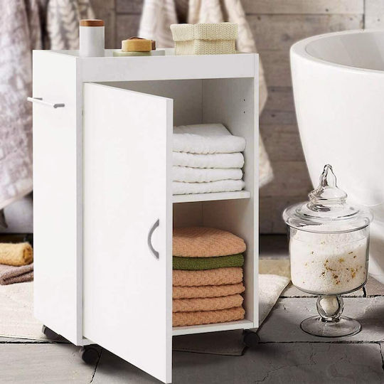Bakaji Kitchen Trolley Wooden White 50x32x77.5cm