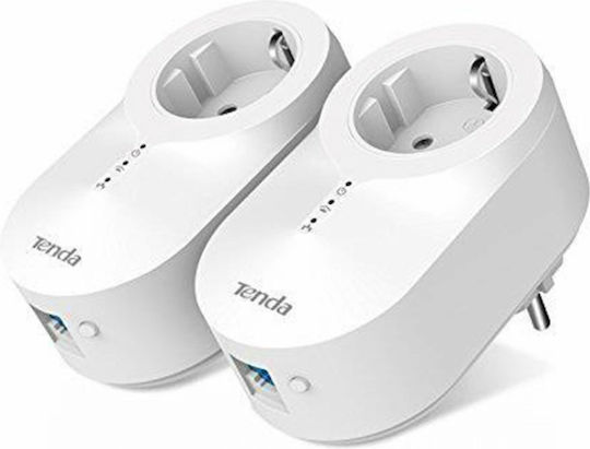 Tenda PH6 Powerline Dual Kit Wired with Passthrough Socket and Gigabit Ethernet Port