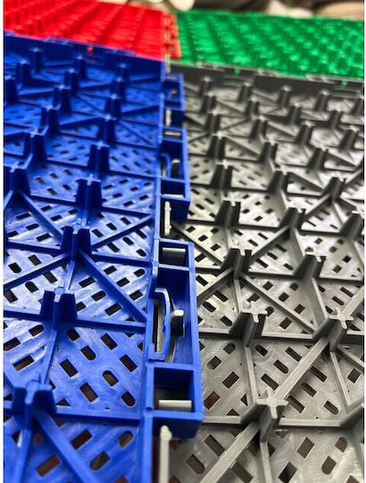 Graboplast Set Plastic Floor PVC with 1 Tiles 1.8mm L30cmxW30cm Gray
