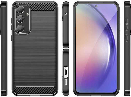 Spacecase Carbon Back Cover Σιλικόνης Μαύρο (Galaxy A55)