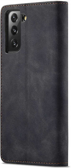 Spacecase Wallet Din Piele / Silicon Negru (Galaxy S21 5G)