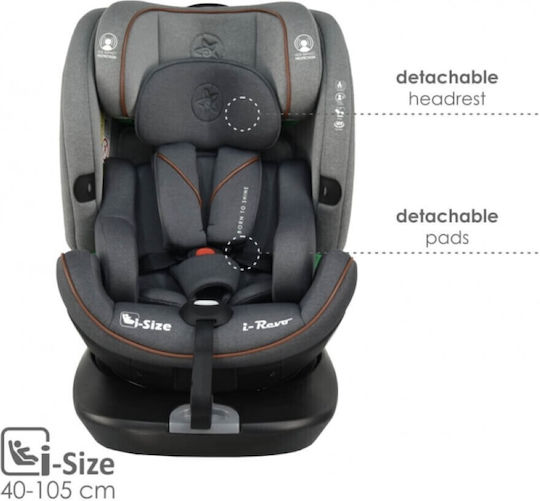 Bebe Stars I-Revo Baby Car Seat i-Size with Isofix Grey