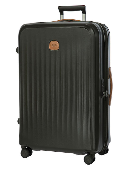 Bric's Milano Large Olive Travel Suitcase with 4 Wheels Height 75cm