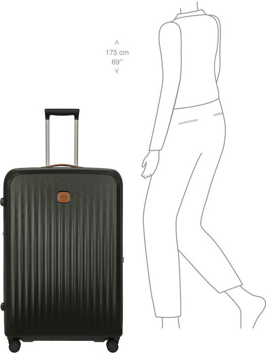 Bric's Milano Large Travel Suitcase Olive with 4 Wheels Height 82cm BAH.08454.078