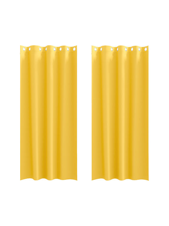 vidaXL vidaXL Yellow Grommet Window Curtains Set 140x245cm