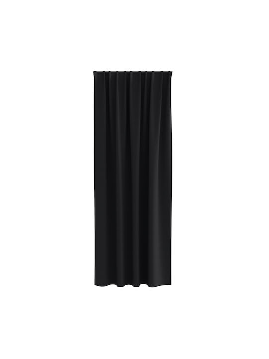 vidaXL Комплект Пердета И Завеси За Прозорец С Плик С Писалка Черни 140x245см