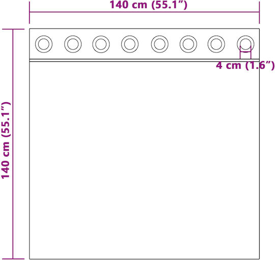 vidaXL Set Of Purple Window Curtains With Grommets 140x140cm