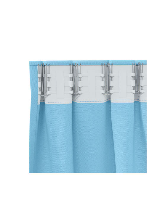 vidaXL Set Perdele Cu Coafură Albastru Deschis 140x245cm