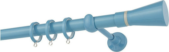 Zogometal Metallic Curtain Pole Double with Rail Diameter 25mm Length 240cm Light Blue CP4110