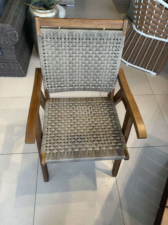 Outdoor Wooden Chair Natural 63x57x90cm