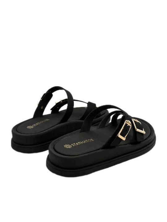 Women's Flat Sandals in Black Color
