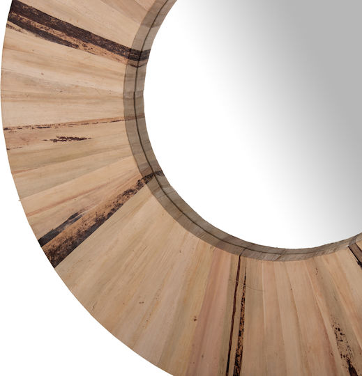 HomeMarkt Oglindă de Perete cu Bej Ramă din Rattan Diametru 80cm 1buc