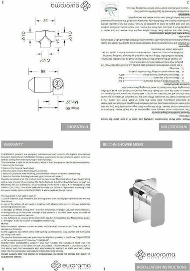 Eurorama Quadra pentru Lavabo 1 Ieșire Black Matt