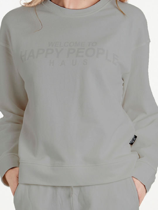 Happy People Χειμερινή Γυναικεία Βαμβακερή Μπλούζα Πιτζάμας Grigio