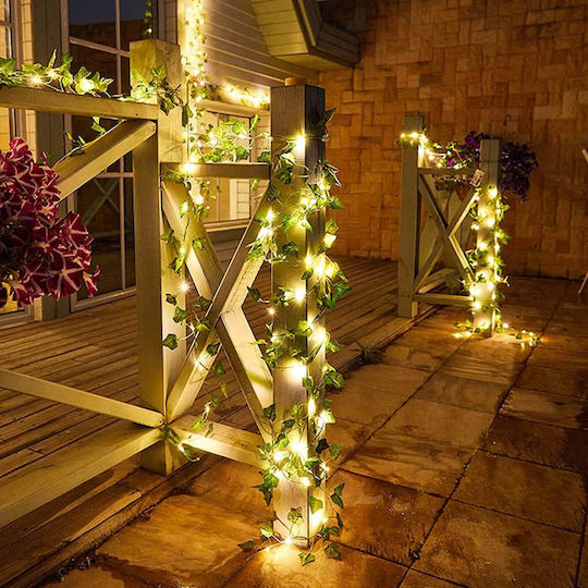 Led Waterproof Hanging Solar Light Garland Warm White with Photocell IP65