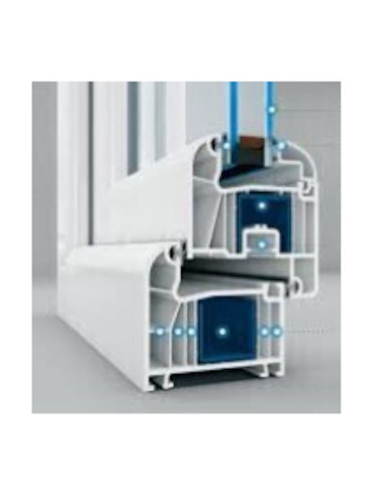 Hinged PVC Window W60xH60cm Left-Handed