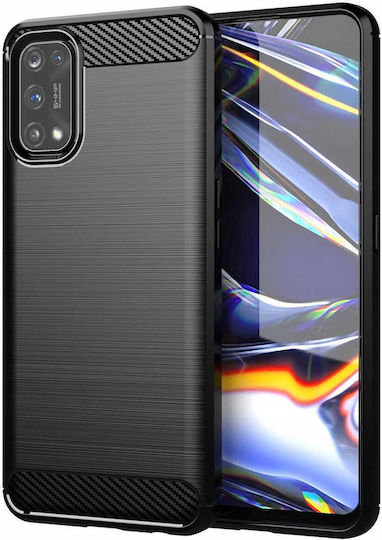 Spacecase Carbon Silicone Black Back Cover (Realme 7 Pro)