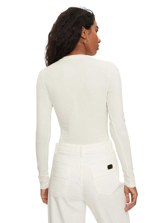 Guess Jeans W Ls Bodysuit W4bp41j1314-g011 White Guess Jeans W Ls Bodysuit W4bp41j1314-g011 White