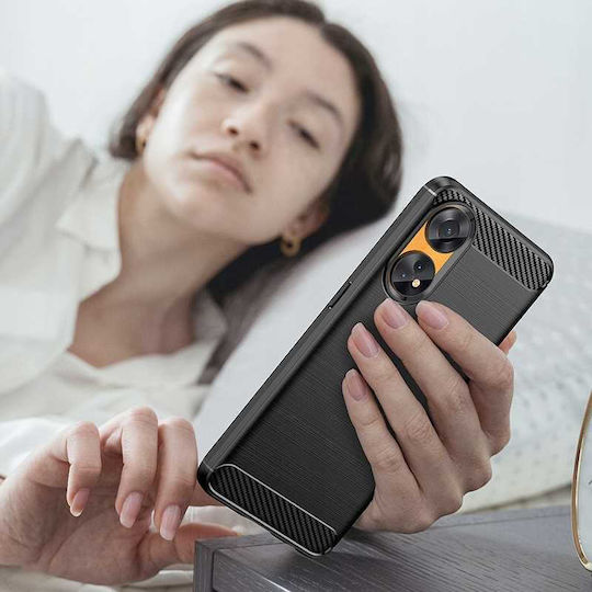 Spacecase Carbon Back Cover Σιλικόνης Μαύρο (Oppo Reno8 T)