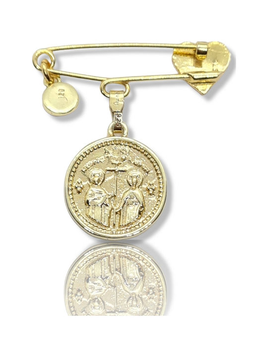 Mentzos Детска Брошка от Епихрисомέно Сребро за Момиче