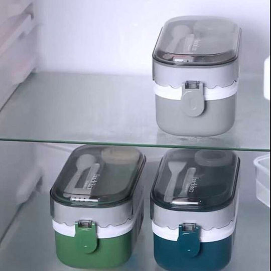 Uncle George Cutie pentru Mâncare Plastic Gri Potrivit pentru Cuptor cu Microunde 1000ml 1buc