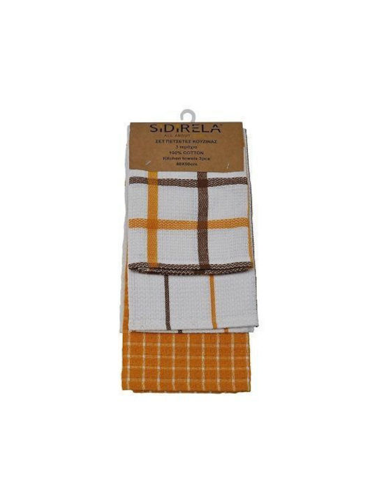 Sidirela Kitchen Towel from 100 Percent Cotton in White Colour 40x60cm 3 Pieces