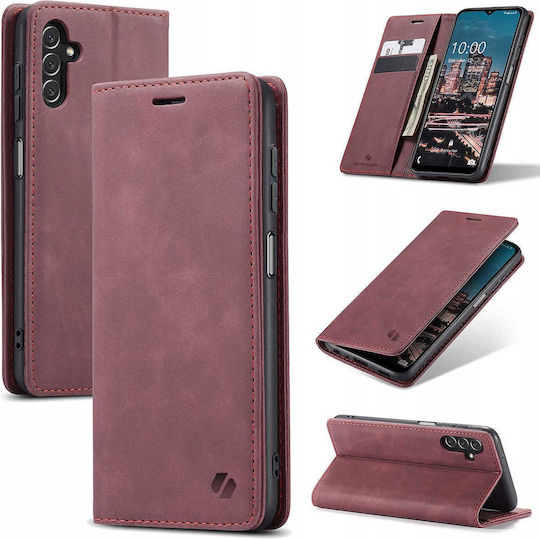 Spacecase Leder / Silikon Brieftasche Rot (Galaxy A14)