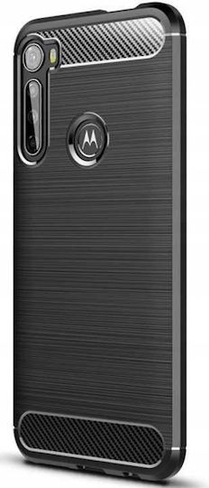 Spacecase Carbon Back Cover Σιλικόνης Μαύρο (Motorola One Fusion Plus)