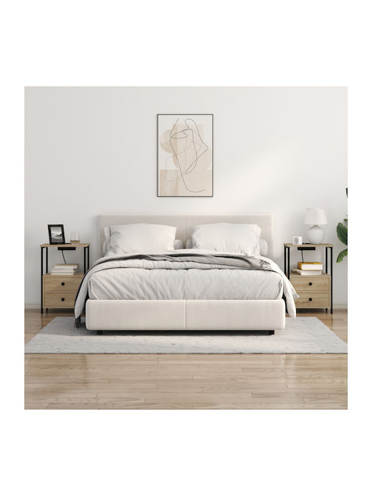 Wooden Bedside Tables Sonoma Oak 2 Pieces 40x31x60cm