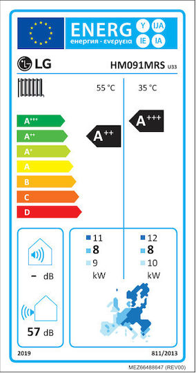 LG Pompa de căldură 9kW Cu o singură fază 65°C Monoblock
