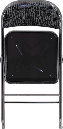 Croco Scaune Bucătărie Pliabile Negru 1buc 45x40x78buc