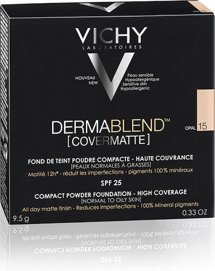 Vichy Dermablend Covermatte Compact Powder Foundation SPF25 15 Opal 9.5gr