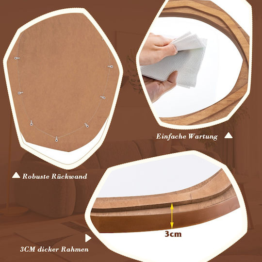 Costway HZ10204NA Καθρέπτης Μπεζ 89.5x66cm Costway HZ10204NA Καθρέπτης Μπεζ 89.5x66cm