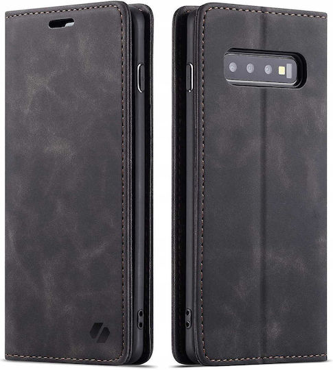Spacecase Wallet Piele / Silicon Negru Galaxy S10+