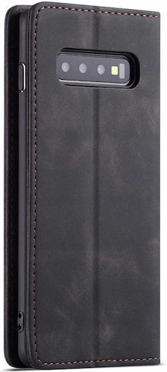 Spacecase Wallet Piele / Silicon Negru Galaxy S10+
