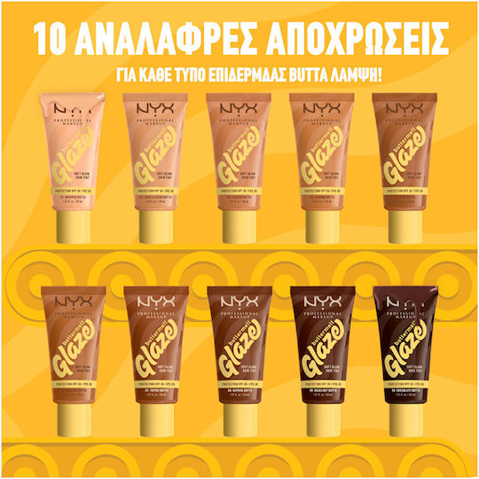 NYX Professional Makeup Buttermelt Glaze Soft Glow Skin Tint Flüssig 04 Almond Butta 30ml