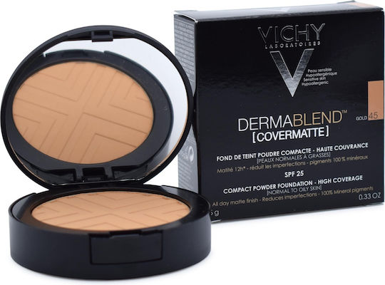 Vichy Dermablend Covermatte Compact Powder Foundation SPF25 45 Gold 9.5gr