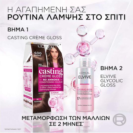 L'Oreal Paris Casting Creme Gloss Vopsea Temporară de Păr Fără Amoniac 400 Ciocolată 48ml