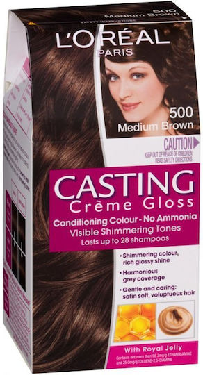 L'Oreal Paris Casting Creme Gloss Vopsea Temporară de Păr Fără Amoniac 500 Șaten Mediu 48ml