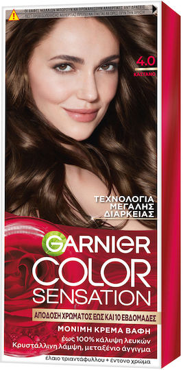 Garnier Color Sensation Βαφή Μαλλιών 4.0 Καστανό 110ml