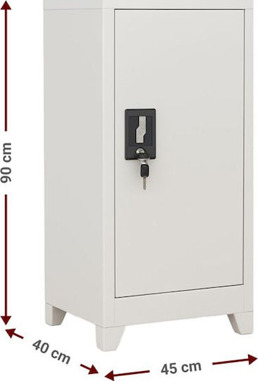 Single-Leaf Damian 1d Low Metallic Cabinet Suitable for Small Spaces 45x40x90 cm