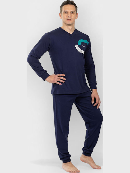 Men's Cotton Pyjama Nina Club Winter Blue Ncm26710-1-blue