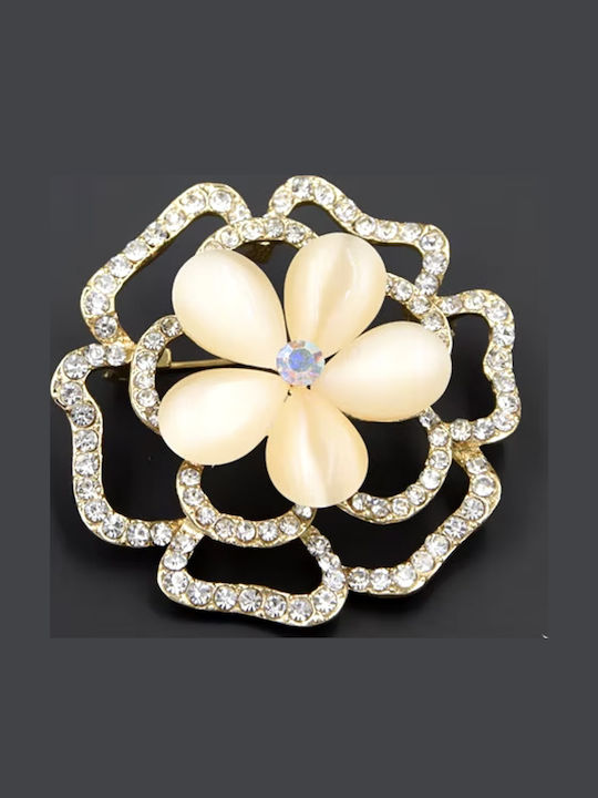 Pin Collar Bar Ellegant Flower Flower made of Gold Yellow